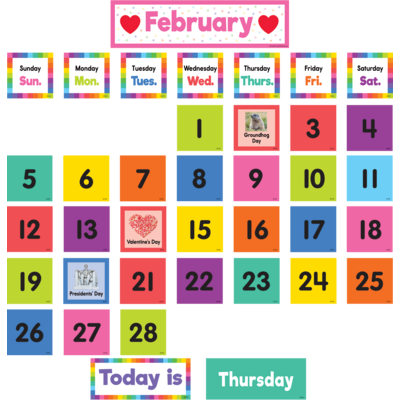 Colorful Calendar Pocket Chart Cards