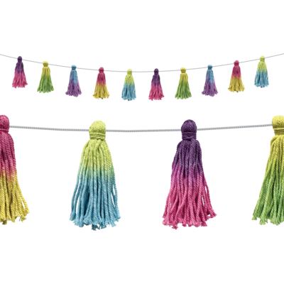 Tie-Dye Tassels Garland