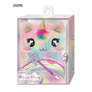 Fuzzy Rainbow Diary with lock