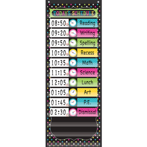 Black Chalkboard Brights 14 Pocket Daily Schedule Pocket Chart